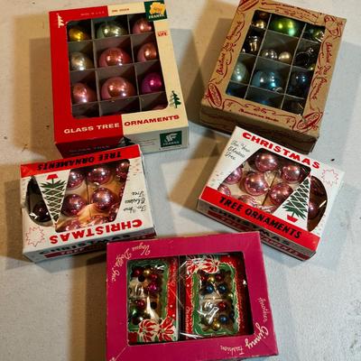 5 Boxes Vintage Ornaments 60's or Earlier