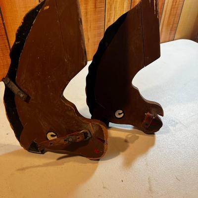 Giddy Up Cowboy ~ 2 Wooden Horse's 