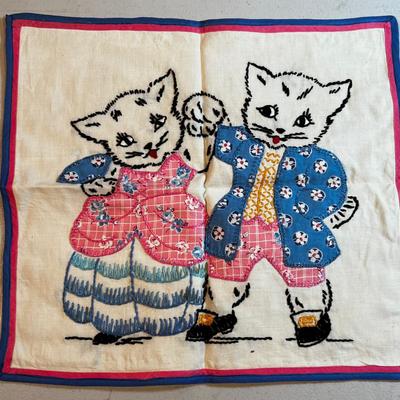 Cutest Cat pillow Case Ever. Embroidered!