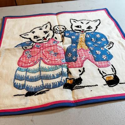Cutest Cat pillow Case Ever. Embroidered!