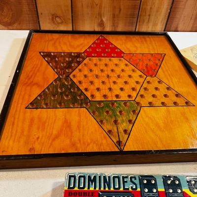 Chinese Checker and Chest Board with Dominos Too. 