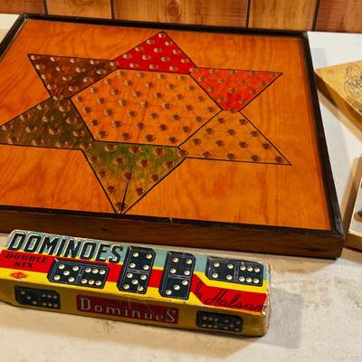 Chinese Checker and Chest Board with Dominos Too. 
