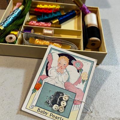 Child Size Sewing Kit Vintage 1950's 