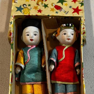 4" Ceramic Dolls, Asian Figurines.