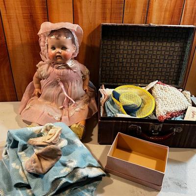 Vintage Composition Doll with Case 