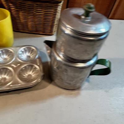 Doll Picnic Baskets, Tins, Coffee Pot 