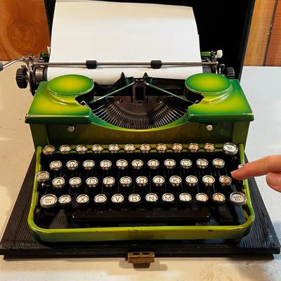 Royal Model 'P' Green Enamel Portable Typewriter