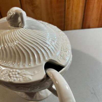 White Soup Tureen plus Ladle 