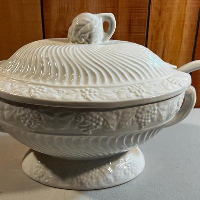 White Soup Tureen plus Ladle 