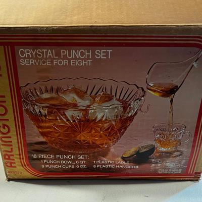 Punch Bowl Set with Ladles and 8 Cups 