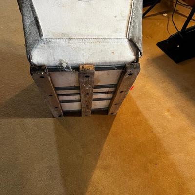 OLD Canvas Walgreens Co. Crate with Wood Slides on bottom. 