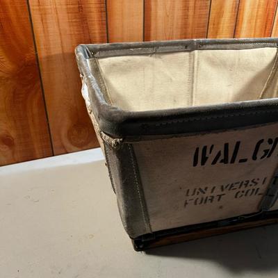 OLD Canvas Walgreens Co. Crate with Wood Slides on bottom. 