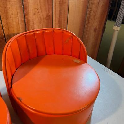 2 VINTAGE Orange Booster Seats