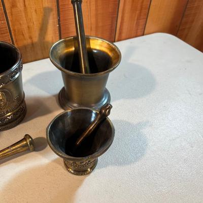 Lot of Metal Mortar and Pestel 