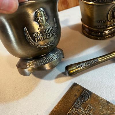 Lot of Metal Mortar and Pestel 