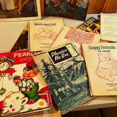 Vintage Magazines & coloring Books. 