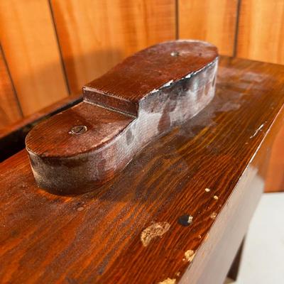 Wood Shoe Stool full of polishes. 
