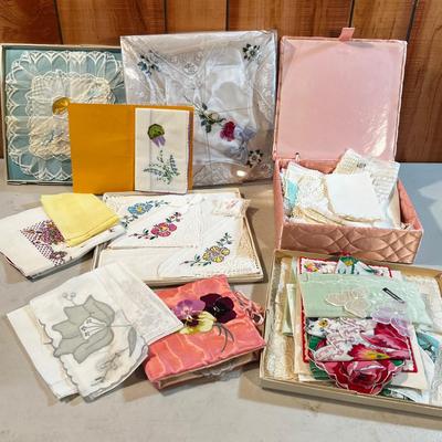 VINTAGE Hanky Pile 