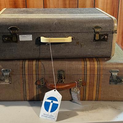 2 Brown Red Beige 50's Luggage