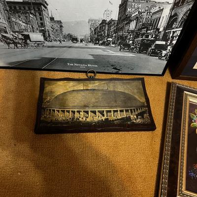 Mixed Lot of Framed art, including the Nevada Hotel 