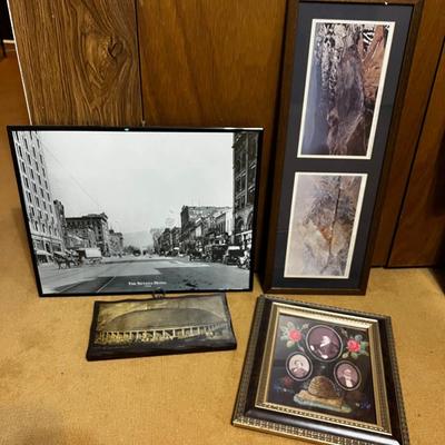 Mixed Lot of Framed art, including the Nevada Hotel 