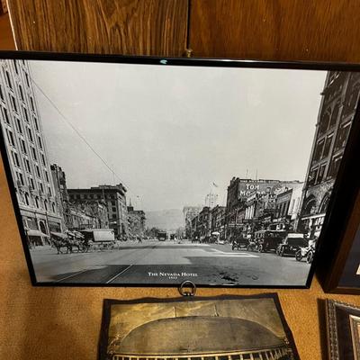 Mixed Lot of Framed art, including the Nevada Hotel 