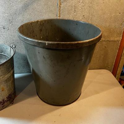 Garbage Can and Galvanized Pail 
