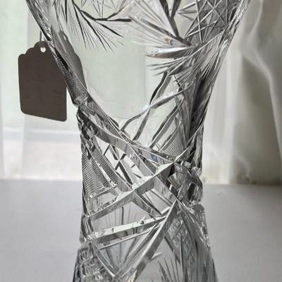 Heavy Cut Crystal Vase