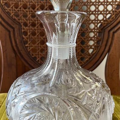 McKee Aztec Carafe Pressed Cut EAPG Glass Water Decanter