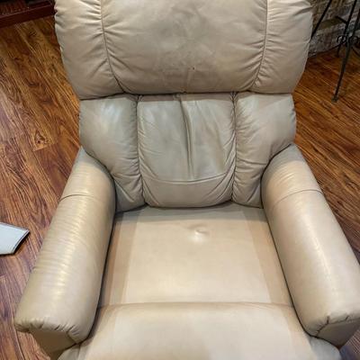 Biege Leather Recliner
