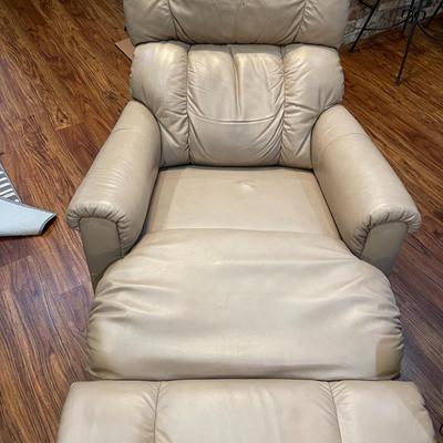 Biege Leather Recliner