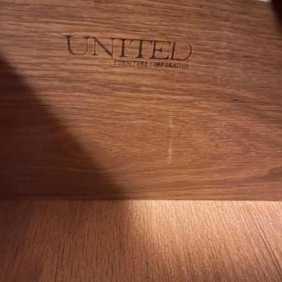Vintage United Furniture Corporation Wooden Ornate Armoire