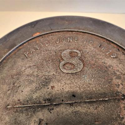 Lot #112  Antique Cast Iron Skillet - Scarce - 1879 Patent Date