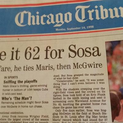 LOT 71    CHICAGO TRIBUNE NEWSPAPER SEPTEMBER 1998