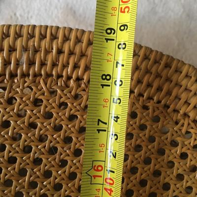 Vintage Boho chic wicker rattan fan back peacock chair