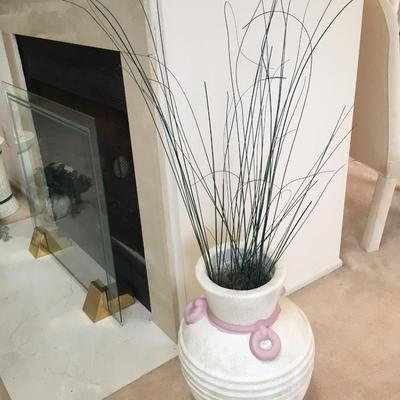 80's floor vase with grasses.