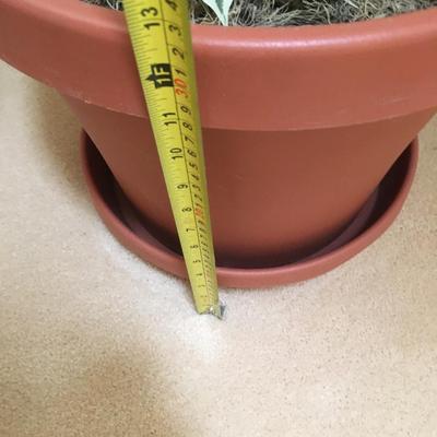 Fabric tree in plastic pot.
