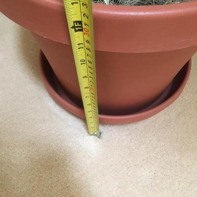 Fabric tree in plastic pot.