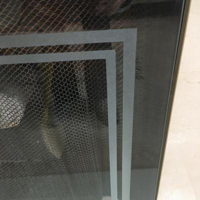 Modern style glass fireplace screen