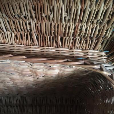 Extra large wicker basket with attached lid