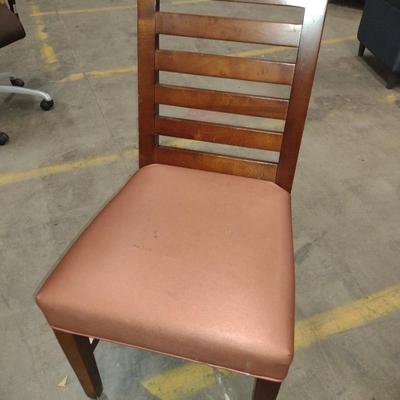Set of 4 Wood Frame Dining Chairs Copper Seat