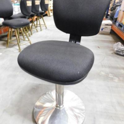 Set of 4 our Gary Platt Swivel Pub Height Gaming Chairs with Chrome Finish Pedestal and Fabric Upholstery