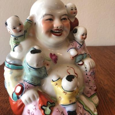 Laughing Buddha with 5 children