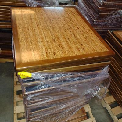 Two Stacks of Solid Wood Tabletops Various Shades of Finish Choice  A