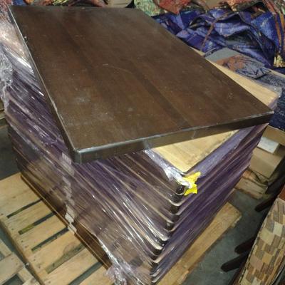 One Stack of Solid Wood Tabletops Dark Shade of Finish Choice C