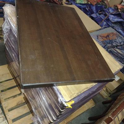One Stack of Solid Wood Tabletops Dark Shade of Finish Choice C