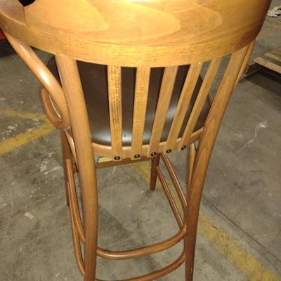 Pair of GAR Commercial Quality Wood Finish Bar Stools