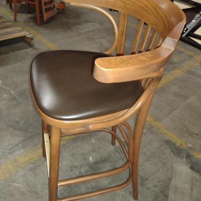 Pair of GAR Commercial Quality Wood Finish Bar Stools