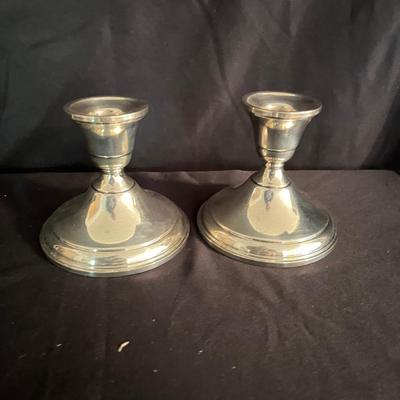 Sterling Silver  Candleholders & Footed Dish (K-MG)