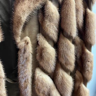 60â€™s Mod Style Pappaâ€™s Fur Coat With Belt - Size S/M (MC-RG)